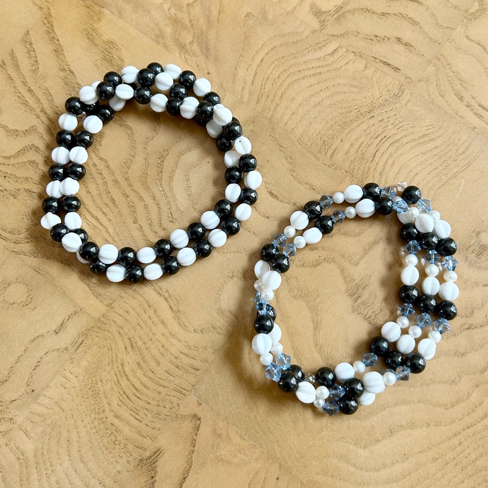 2 Magnetic Adjustable Bead Bracelets Handmade